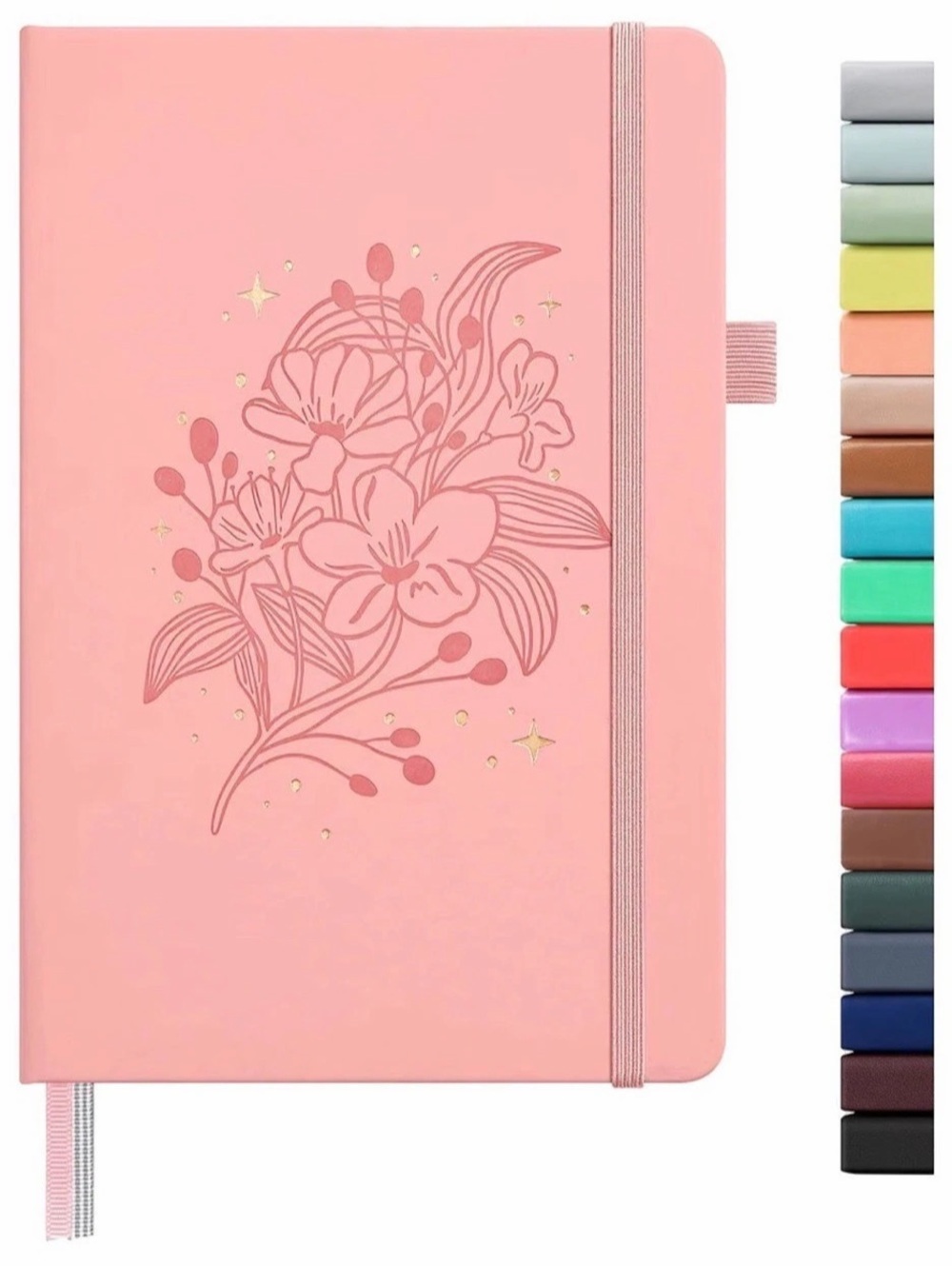 AndPerSe Lined Notebook Floral Pink